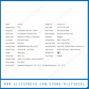 <span class=keywords><strong>G104X1</strong></span>-L03 ban đầu <span class=keywords><strong>10.4</strong></span> inch <span class=keywords><strong>G104X1</strong></span>-<span class=keywords><strong>L04</strong></span> <span class=keywords><strong>g104x1</strong></span> L03 <span class=keywords><strong>L04</strong></span> công nghiệp TFT <span class=keywords><strong>LCD</strong></span> màn hình hiển thị bảng điều chỉnh 1024(RGB)* 768 - Product Image 2