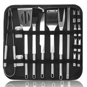 Outils et accessoires pour barbecue, ustensiles <span class=keywords><strong>de</strong></span> cuisine, ensemble <span class=keywords><strong>de</strong></span> 20 outils en acier inoxydable pour barbecue avec <span class=keywords><strong>spatule</strong></span> <span class=keywords><strong>de</strong></span> cuisson pour le camping en plein air - Product Image 1
