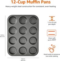 Moule à muffins antiadhésif pour la cuisson, plaque à cupcakes 12 cavités, moule à cheesecake