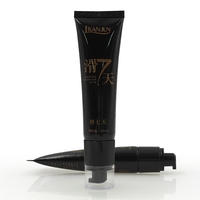 Tube vide rond noir personnalisable de 60 ml avec pompe pour lotion, surface brillante, impression offset, pour produits de soin sept jours, lotion et crème