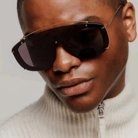 Coloré sans monture PC métal grand cadre une pièce UV400 lentille connectée couleur Ins Sport lunettes de soleil hommes et femmes nuances extérieures