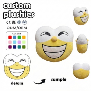 ผู้ผลิตตุ๊กตาขนนุ่มแบบกำหนดเอง MOQ ต่ำ ตุ๊กตาสัตว์แบบกำหนดเอง หมอนตุ๊กตาหน้ายิ้มสีเหลืองแบบกำหนดเอง ตุ๊กตาขนนุ่มแบบกำหนดเอง - Product Image 1