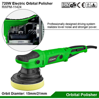 Polisseuse orbitale aléatoire à puissance électrique 720W Double action Cirage de voiture Détaillant Machine de polissage de voiture électrique Tampon Orbite 21MM