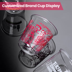 맞춤형 로고 12 온스 14 온스 16 온스 일회용 스무디 투명 플라스틱 U 자형 차가운 거품 보바 차 커피 컵 뚜껑이있는 PET 플라스틱 컵 - Product Image 5