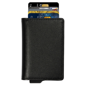 CardHoda Aluminum <b>RFID</b> <b>Wallet</b> Unisex Minimalist Fold Closure Short Card Holder Genuine Leather Lining - Product Image 3