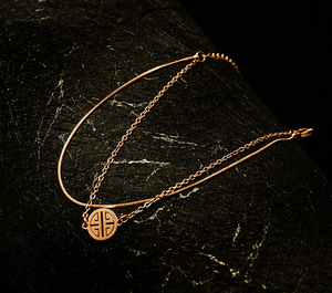 Bracciale Regolabile in Acciaio Inossidabile a Due Strati con Charm Rotondi in Oro 18K/Argento/Oro Rosa, Non Allergizzante, per Donne - Product Image 5