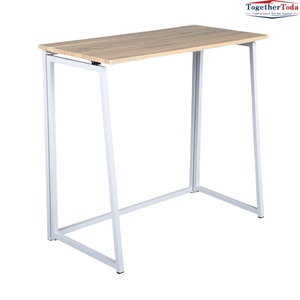 Bureau d'ordinateur portable pliable en fer avec plateau en bois, design moderne, idéal pour l'apprentissage des enfants et le bureau à domicile - Product Image 6