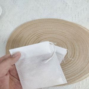 15*20cm <b>Small</b> Custom <b>White</b> Disposable Tea Filter <b>Bag</b> Non-Woven Fabric Drawstring Beverage Packaging Beverage Industry - Product Image 1