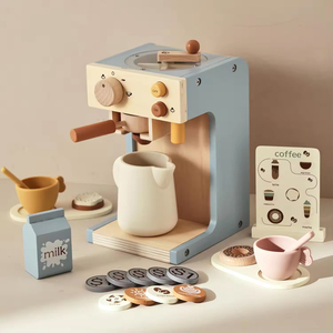 Set Giocattolo <span class=keywords><strong>Cucina</strong></span> per Bambini in Stile Nordico, Macchina del Caffè in <span class=keywords><strong>Legno</strong></span>, Giocattoli di Simulazione <span class=keywords><strong>Cucina</strong></span> e Cibo - Product Image 1