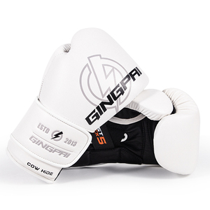 Guanti da Boxe Professionali GINGPAI in Pelle Bovina con Impugnatura Elastica per Arti Marziali, Allenamento Libero, Muay Thai, Sacco da Boxe, Sanda, Combattimento - Product Image 1