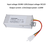 Convertisseur de scooter électrique 24V-60V 36V-72V 48V-120V 12V-15A/180W pour adaptateur de pièces de véhicules électriques