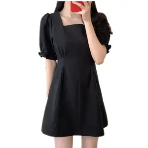 Hàn Quốc Thiết Kế Lady Dresses Cô Gái Phổ Biến Đẹp Cổ Vuông Một Mảnh Dress OC407