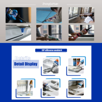 Adhésif de construction pour usine, silicone acétique GP transparent, mastic à séchage rapide, imperméabilisant acide pour toiture et gouttière en verre
