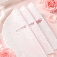 Masque facial en feuille prédécoupée en forme de cœur Y523, substrat en fibres végétales de rose et mélange de Lyocell, masque sec non tissé