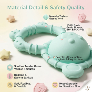 Anneau de <span class=keywords><strong>dentition</strong></span> souple en silicone pour bébé, motif ours <span class=keywords><strong>bulle</strong></span>, <span class=keywords><strong>jouet</strong></span> à mâcher pour soulager les gencives des nourrissons, <span class=keywords><strong>jouet</strong></span> sûr pour bébé - Product Image 5
