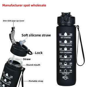 OEM ODM 32OZ sport infusione motivazionale di plastica Tritan bottiglia d'acqua fresca bpa bottiglia d'acqua gratis motivazionale bottiglia d'acqua - Product Image 4