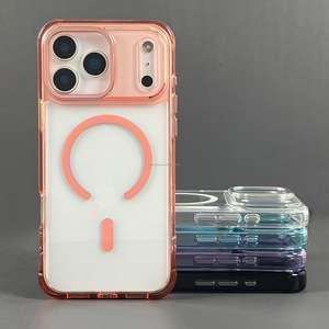 Étui de téléphone magnétique transparent, impression personnalisée, logo de l'appareil photo, étui de téléphone personnalisé en vrac, <span class=keywords><strong>anti</strong></span>-chute, coins renforcés pour iPhone 17 16 15 14 Pro Max - Product Image 4