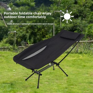 Chaise pliante d'extérieur en alliage d'aluminium à dossier haut pour le camping et les loisirs, portable et légère - Product Image 1