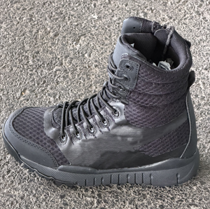 dfrb01 709 Tactical <b>Boots</b> Men's High Top Waterproof Outdoor All Seasons Black Leather Mesh Breathable <b>Hiking</b> Shoes - Product Image 3