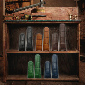 Correa de reloj de cuero azul de alta gama con costuras, compatible con RLX R-11-6519, estilo Alligator - Product Image 3