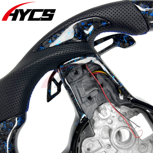 Volant sport haut de gamme personnalisé en fibre de carbone forgée avec LED pour Volkswagen VW <span class=keywords><strong>Golf</strong></span> 6 7 6R <span class=keywords><strong>7R</strong></span> MK6 MK7 MK7.5 <span class=keywords><strong>GTI</strong></span> Jetta Passat CC - Product Image 3