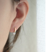 Pendientes de Aro Pequeños de Plata de Ley 925 de Diseño Surcoreano, con Cierre de Aguja, para Mujeres y Niñas, en Oferta