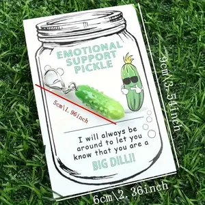 2025 sıcak satış mal promosyon duygusal destek turşu anahtarlık komik reçine salatalık Charm İlham mesaj ile - Product Image 5