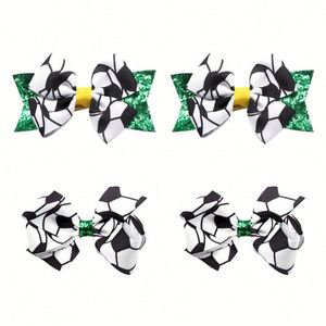 YUSE SG-7 Pince à cheveux imprimée football européen et américain, mignonne, en plastique pailleté, pour le sport, 9,5x8cm, pour filles, usage domestique, pour les fans - Product Image 5