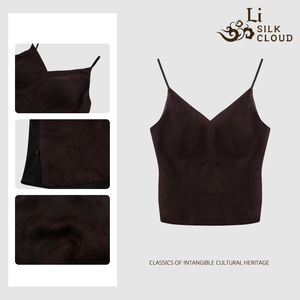 Printemps nouveau tempérament minceur Sexy haute qualité soie doux classique couleur unie Base intérieure Camisole pour les femmes - Product Image 3