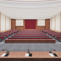 Silla de Conferencia Apilable de Acero Moderno de Alta Calidad con Cojín Suave de Tela para Iglesia, Auditorio, Hotel, Teatro