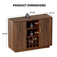 Meuble Bar Moderne pour Vin et Café avec Étagères à Vin et à Verres, Buffet avec Étagères Ajustables pour Cuisine