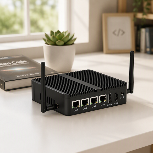 Customized Firewall PC Intel N100 Mini PC 4xLAN Ports 2.5G I226-V Fanless Industrial Computer Soft Firewall Router