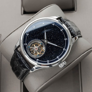 Montre mécanique à remontage manuel de luxe avec tourbillon véritable Seagull ST8230, cadran ciel étoilé en pierre bleue, livraison gratuite en stock, en vente - Product Image 6