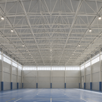 Matériaux de structure en acier Q235B/Q355B sur mesure, capacité de charge de toit de plus de 20 lb/po² pour bâtiments de gymnases intérieurs à grande portée