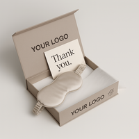 Boîte magnétique en papier recyclable personnalisée boîte cadeau en carton masques pour les yeux en soie pure avec sommeil