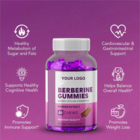 Bonbons gélifiés à la berbérine HCL avec cannelle de Ceylan sans sucre, 100% naturels, végétaliens, complément alimentaire pour la santé, OEM/ODM