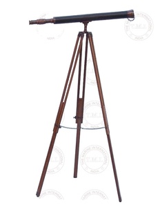 กล้องโทรทรรศน์27 "พร้อมขาตั้งพื้นสีน้ำตาลโบราณกับกล้องโทรทรรศน์ต้นแบบ50" โจรสลัดทะเล - Product Image 1