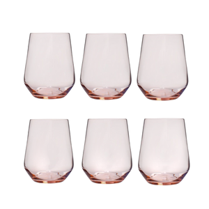 Juego de 6 Vasos de Agua de la Línea Allegra en Cristal Rosa 42.5CL - Product Image 1