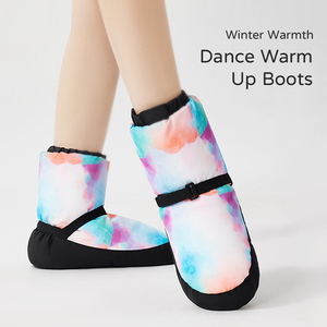 נעלי אימון בלט מרופדות בפליס לחורף לנשים, נושמות, נוחות, סיטונאי, בהתאמה אישית, נעלי ריקוד מעובות וחמות - Product Image 2