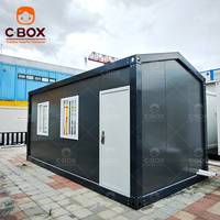 Cbox Vente en gros Maisons préfabriquées modulaires de 20 pieds, démontables, type bungalow, hôtel, bar, café, magasin, maison conteneur à toit en pente