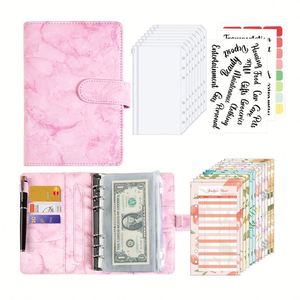<b>Wholesale</b> <b>A6</b> Leather <b>Budget</b> <b>Binder</b> Set Cash Envelope Planners with Expense Sheets and Label Stickers-Gift Option - Product Image 1