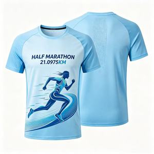 Camisetas deportivas de poliéster personalizadas por sublimación, camisetas promocionales en blanco para maratón, carrera y running, ¡GRAN VENTA! - Product Image 1