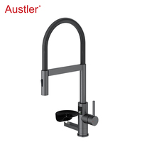trou tasse rondelle mat noir en acier inoxydable retirer pulvérisateur évier robinet de cuisine avec verre rinceur