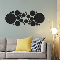 Youyizuo 32 pièces/ensemble, autocollants muraux circulaires en acrylique créatifs et modernes pour la décoration de la chambre à coucher, du salon, du mur derrière la télévision