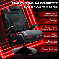 VANBOW Fauteuil Gamer Pliable Ordinateur PC Noir/ROUGE Pivotant Électrique Musical à Bascule Racing avec Haut-Parleur Sans Fil