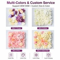 Panneau mural de fleurs artificielles multicolores avec roses, hortensias et dahlias pour toile de fond de mariage, vitrine de magasin, décoration d'événements et de maison