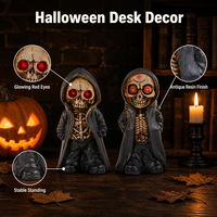 Halloween Stehende Skelett Harz Figur Skelett Deko Tischdekoration Statue Ornament Wohnzimmer Party Deko Gruselig