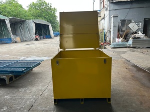 Conteneur <span class=keywords><strong>de</strong></span> <span class=keywords><strong>stockage</strong></span> en métal rigide avec couvercle à charnières pour la logistique d'entrepôt <span class=keywords><strong>et</strong></span> les équipements <span class=keywords><strong>de</strong></span> <span class=keywords><strong>manutention</strong></span> des matériaux - Product Image 3