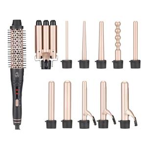 Meinuo 4 barils affichage LED <span class=keywords><strong>pas</strong></span> <span class=keywords><strong>cher</strong></span> prix Nouveau Offre Spéciale curling brosse vague bigoudi 3 Barrel <span class=keywords><strong>Waver</strong></span> Fer À Friser Baguette Ensemble - Product Image 5