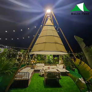 <span class=keywords><strong>Tipi</strong></span> en bambou de luxe de <span class=keywords><strong>tipi</strong></span> des adultes 6M de toile de safari pour des événements extérieurs de camping - Product Image 4